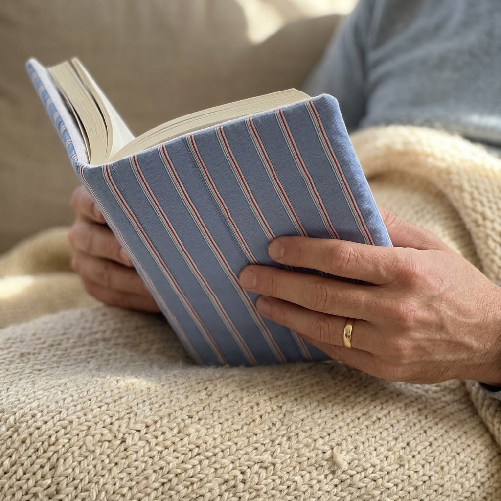 Striped Fabric Book Cover for A5 Books & Journals