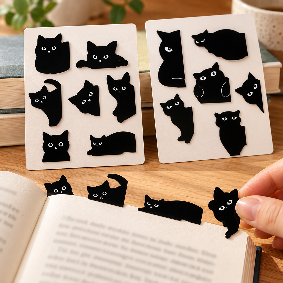 Black Cat Magnetic Bookmark for Book Lovers