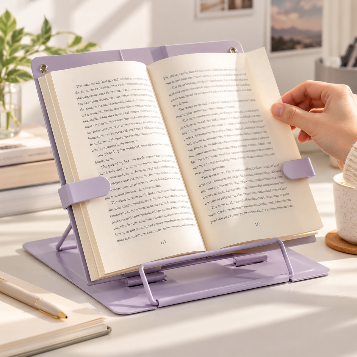 Height-Adjustable Foldable Book Stand for Reading