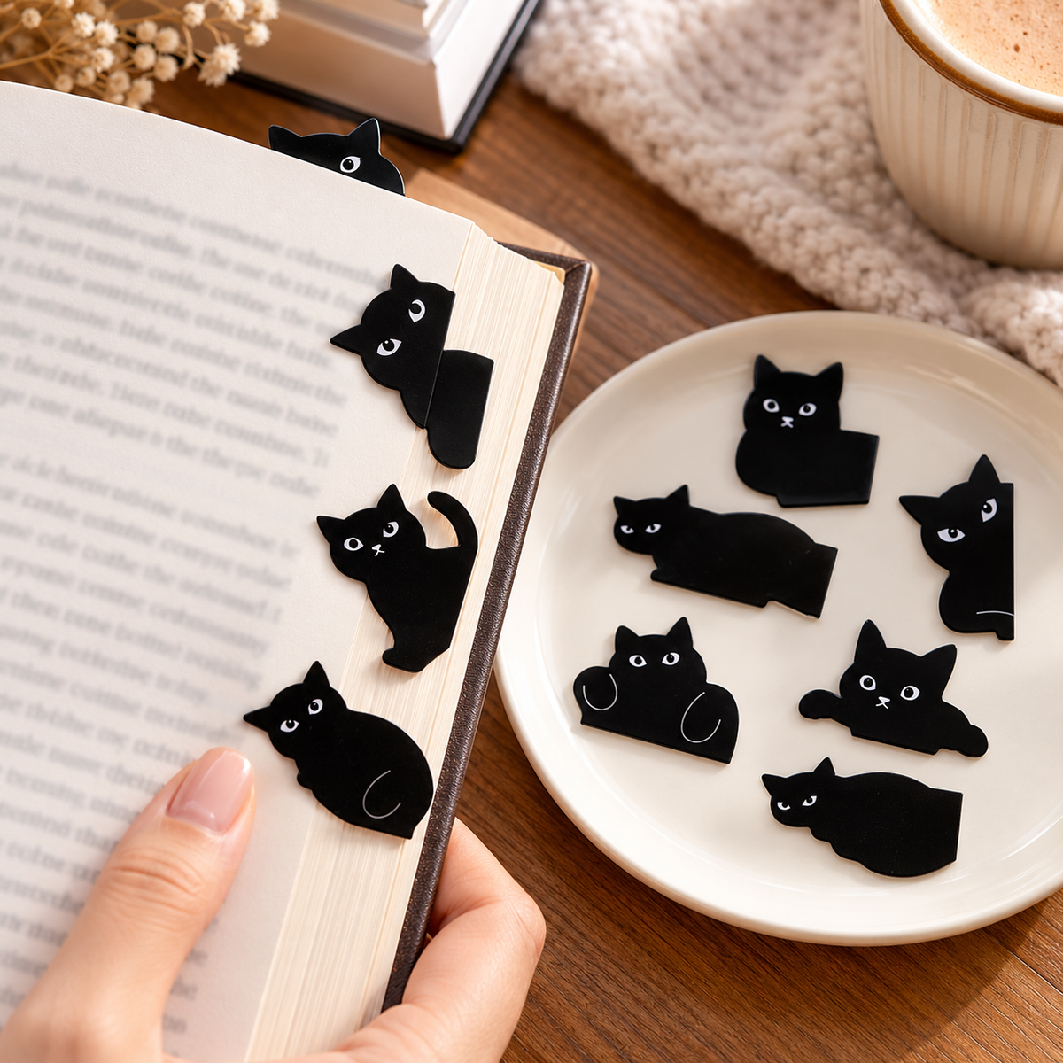 Black Cat Magnetic Bookmark for Book Lovers