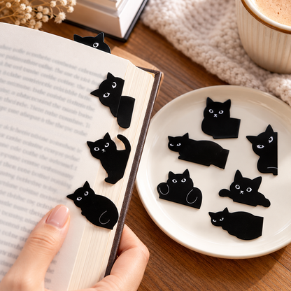 Black Cat Magnetic Bookmark for Book Lovers