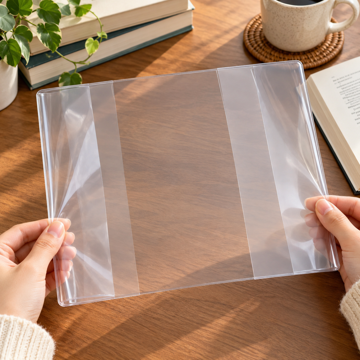Thick Clear PVC Protective Book Cover