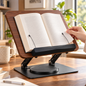 Rotating Woodgrain Book & Tablet Reading Stand