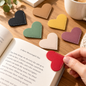 Heart-Shaped Leather Page Clip Bookmark
